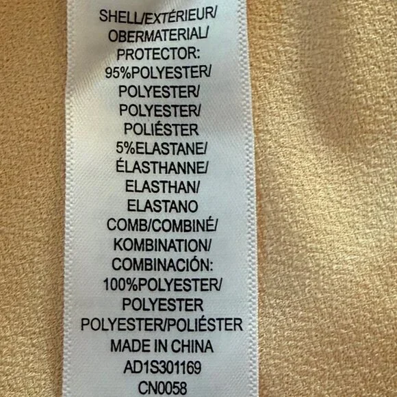 🆕Adrianna Papell Blouse 3/4 Polka Dot Sheer Sleeves Cream/Tan/Beige  Sz L - Picture 7 of 7